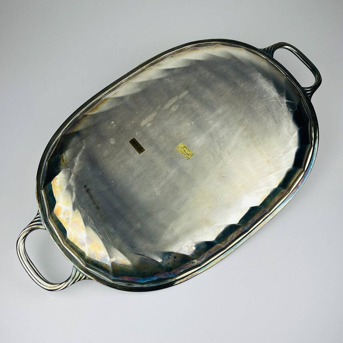Large silver-plated platter by Ricci Alessandria, 1960s.