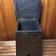 Old stool with vintage carved wood chest