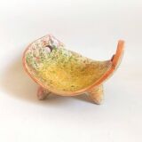 Empty ceramic pocket signed LB for Bernard Lecuyer fish shape 1960s