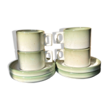 4 cups Brenne sandstone and saucers