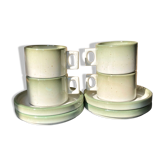 4 cups Brenne sandstone and saucers
