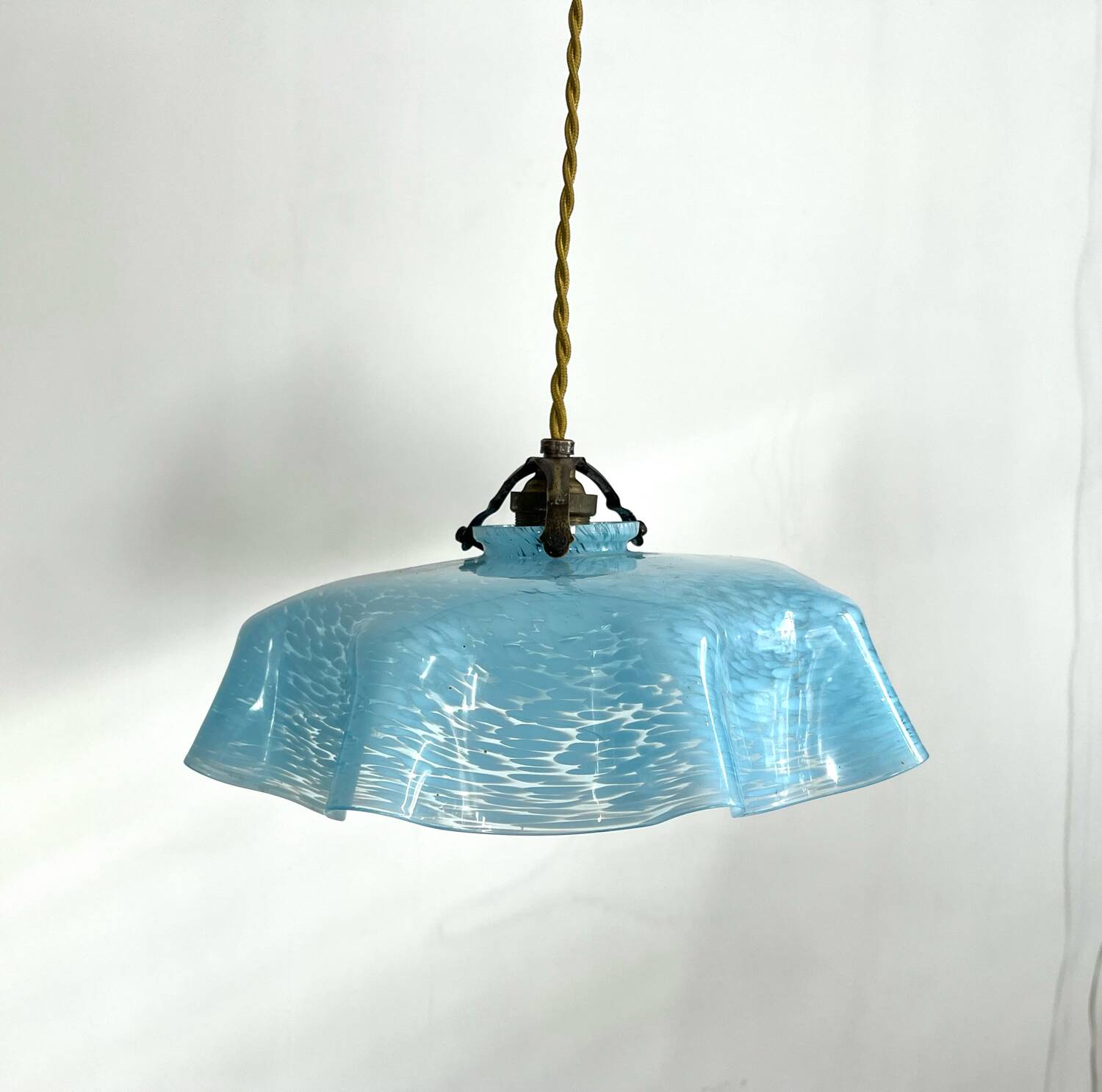 Clichy blue opaline pendant light