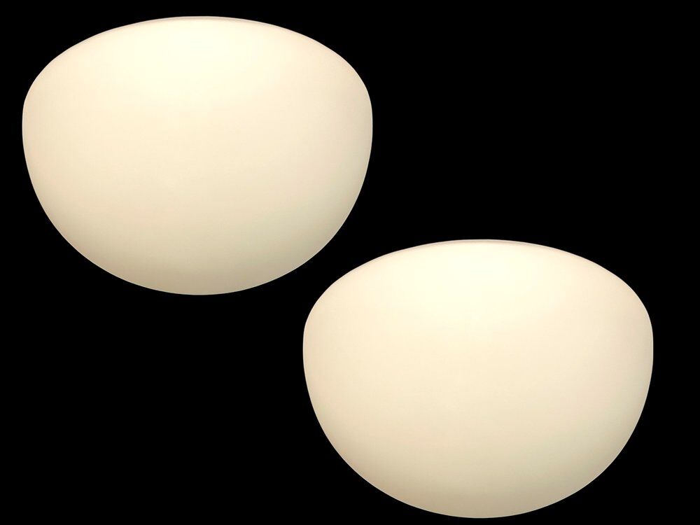 Large Opaline Glass White Sconces, 1980s, Set of 2