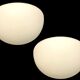 Large Opaline Glass White Sconces, 1980s, Set of 2