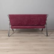 Vintage 70s burgundy fabric sofa Formanova design