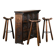 Spanish Rustic Brutalist Dry Bar Counter with matching Barstools
