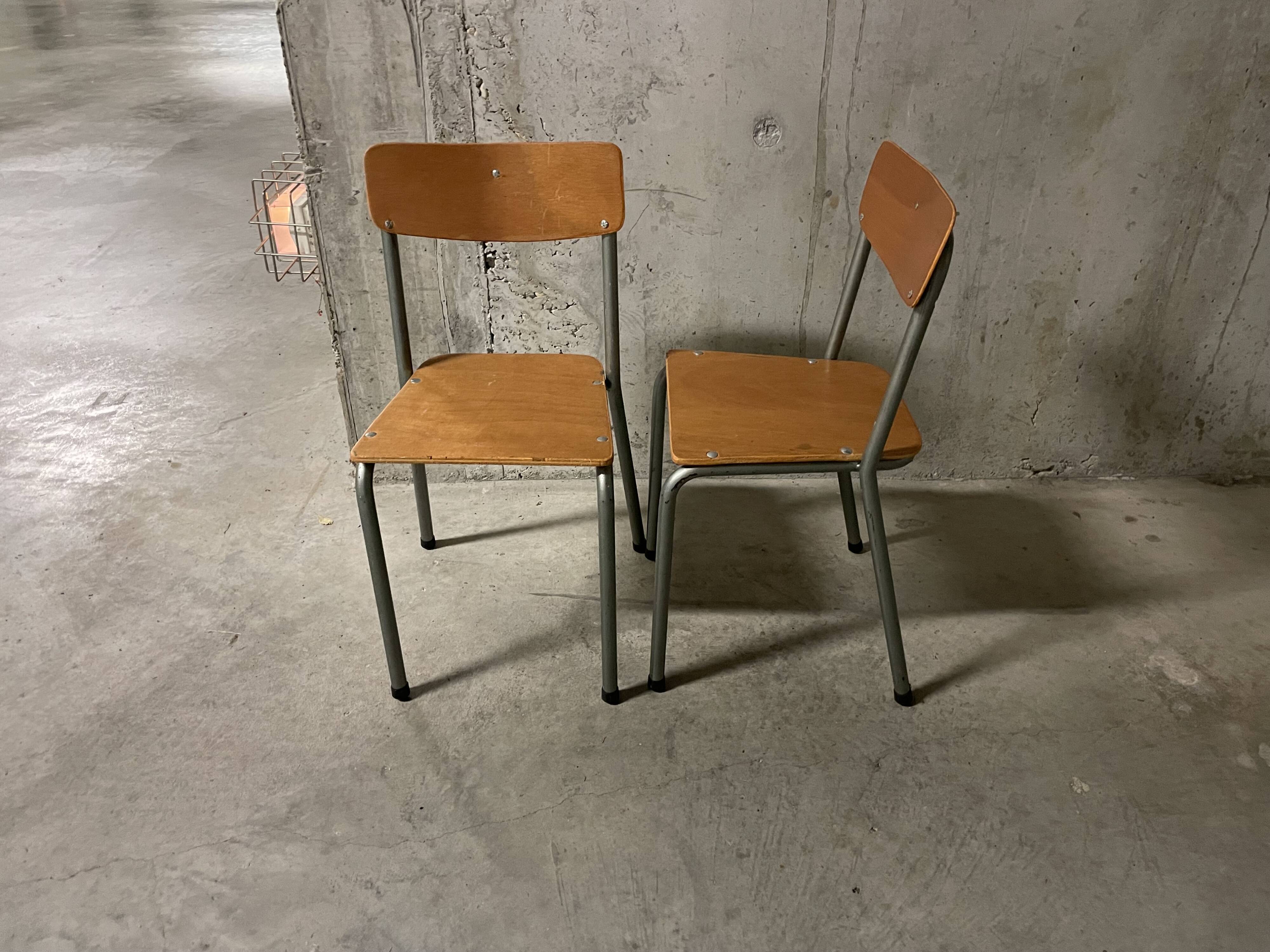 Pair of 80s school chairs