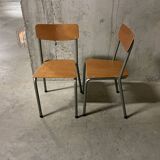 Pair of 80s school chairs