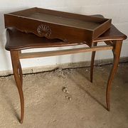 Oak desk and oak veneer with a large Louis XV style drawer