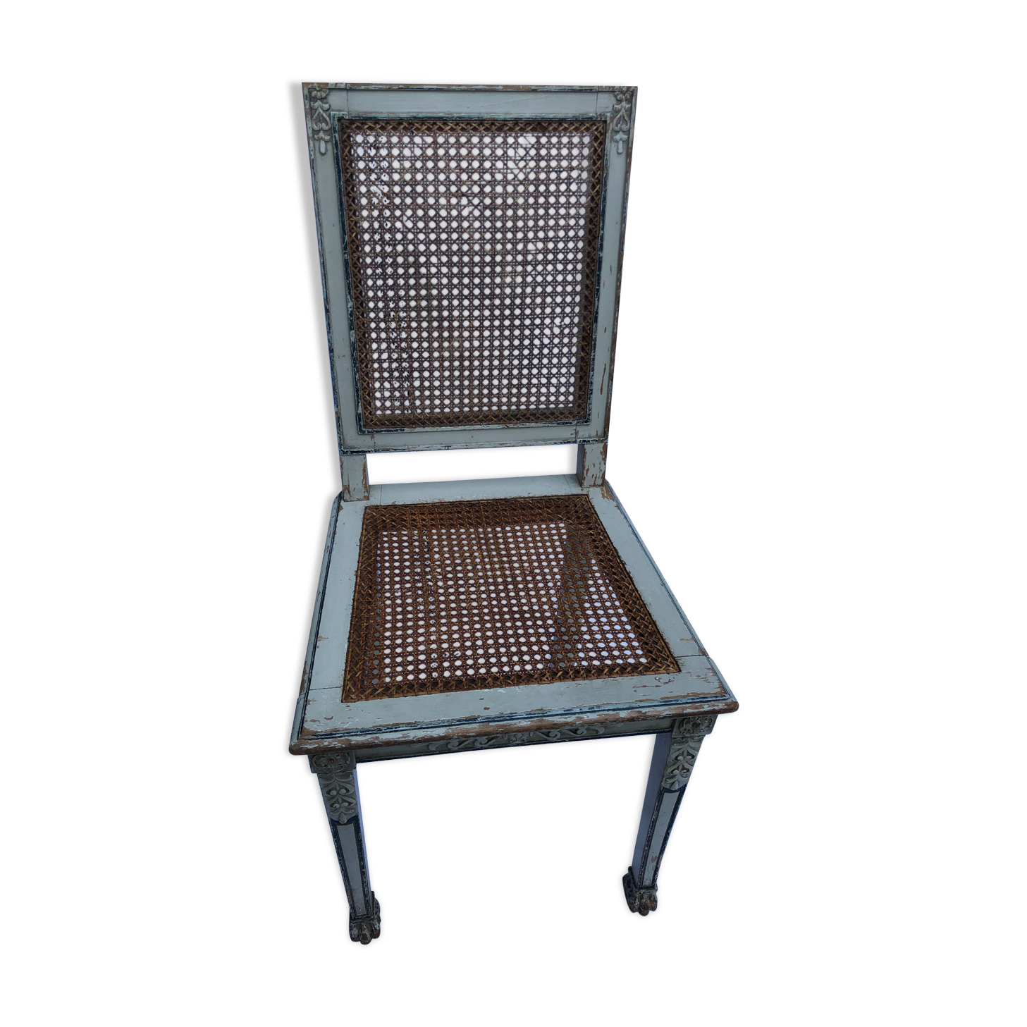 Antique canned chair