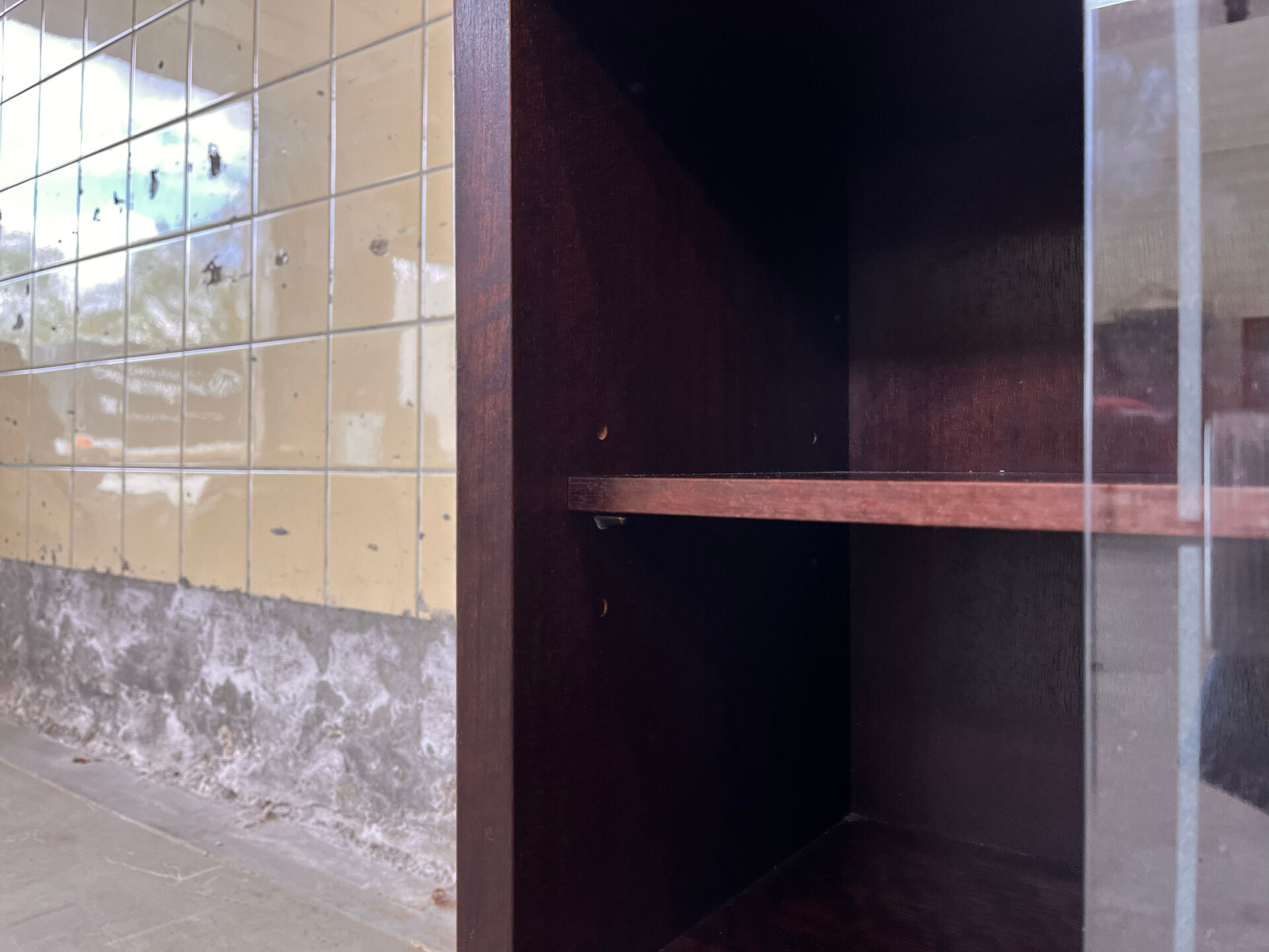 Danish bookcase with glass display