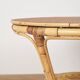 Old round rattan table, vintage from the 70s - 80s. Small table, or side table.
