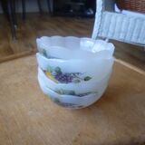 4 cups or ramekins Arcopal pear patterns grape 1970