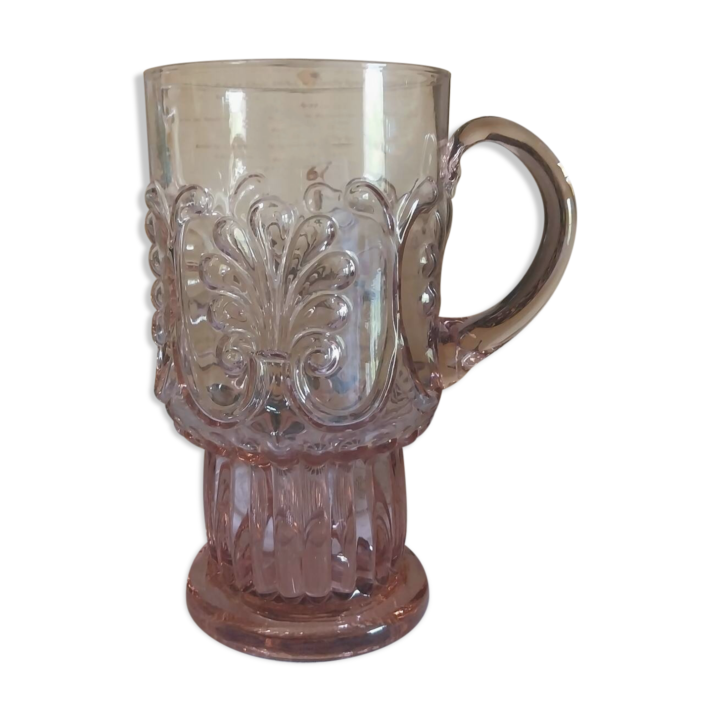 Vintage pink glass carafe