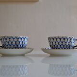 2 Russian Lemonosov porcelain tea cups