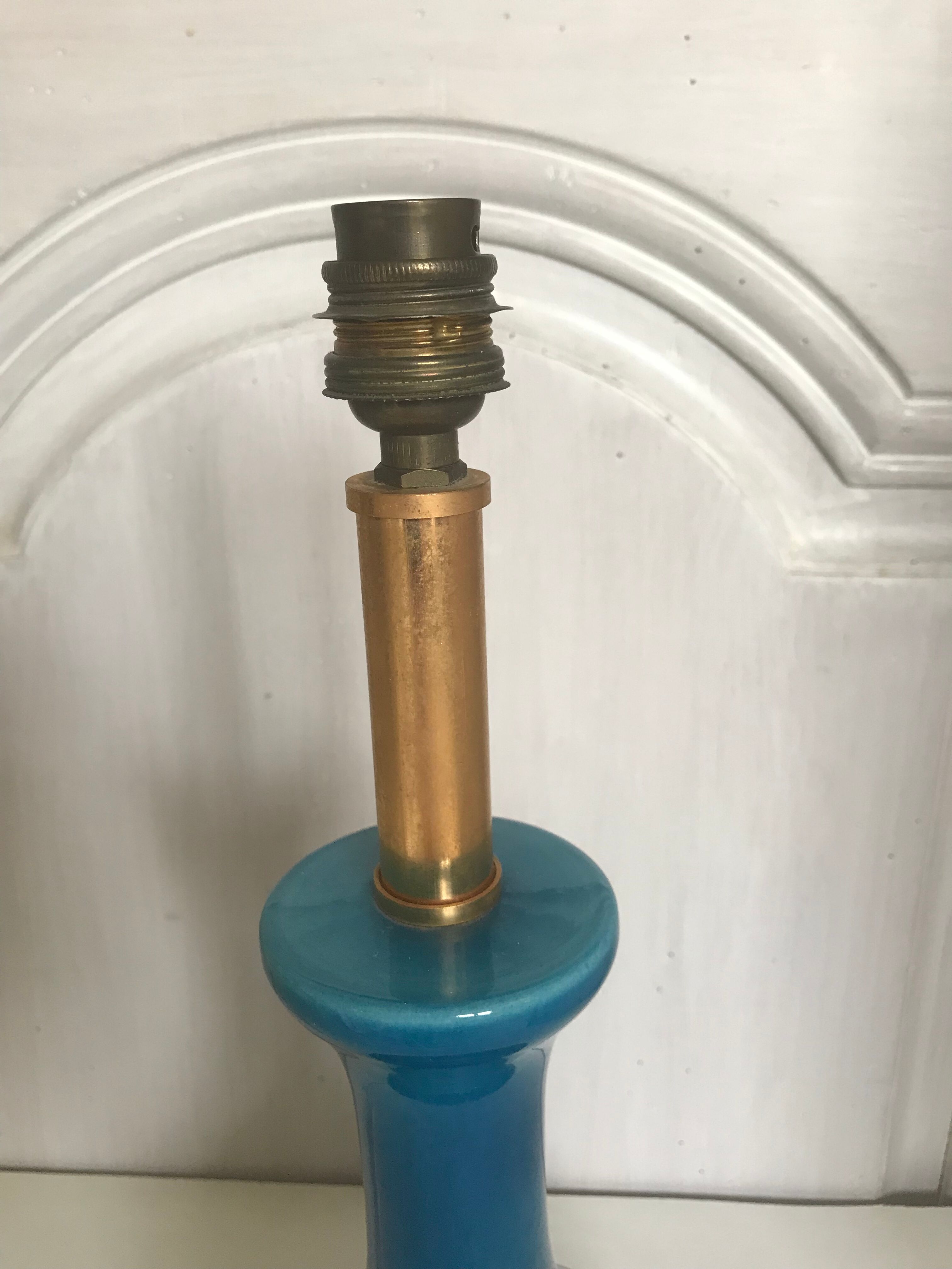 Vintage enamelled ceramic lamp