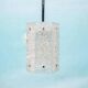 Vintage hexagonal glass and chrome pendant lamp from the 1960s.