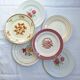 Multicolored flower dinner plates from Moulin des Loups, St Amand and Badonville