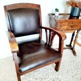 Colonial style wooden armchair