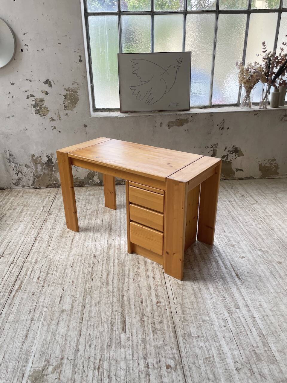 1970s pine desk
