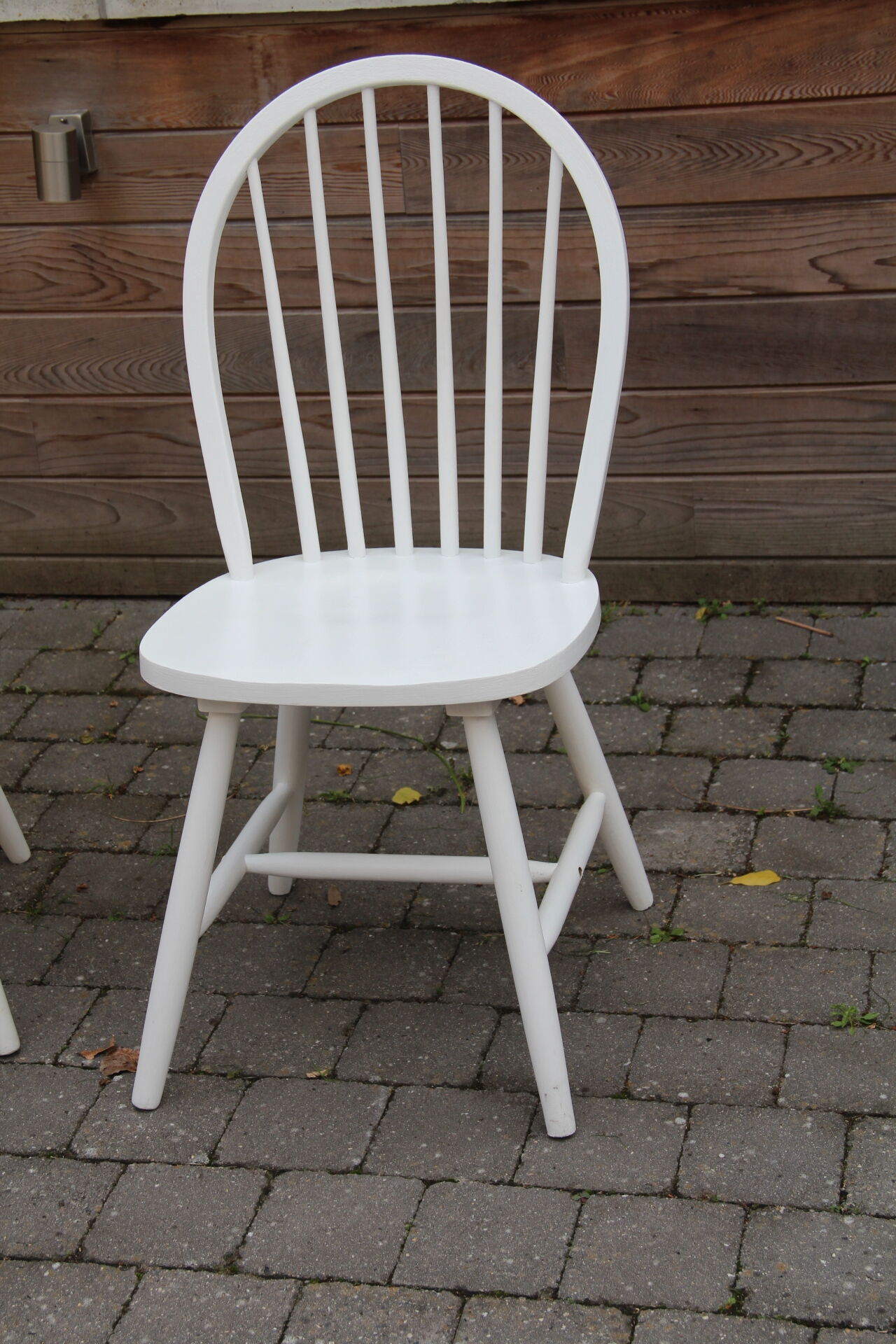 Two  white repainted chairs