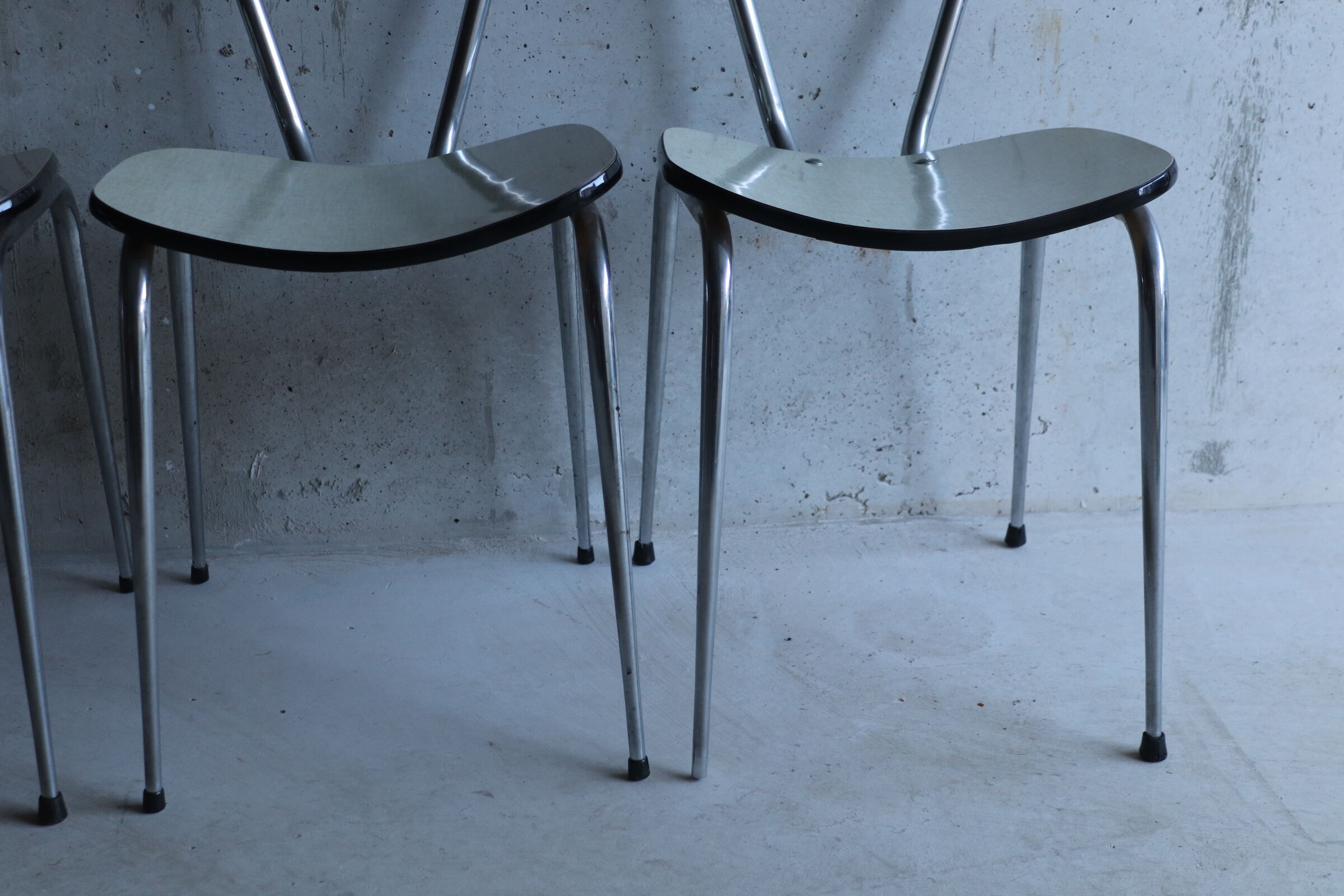 3 chairs in formica cream and khaki 50s