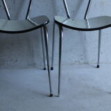 3 chairs in formica cream and khaki 50s