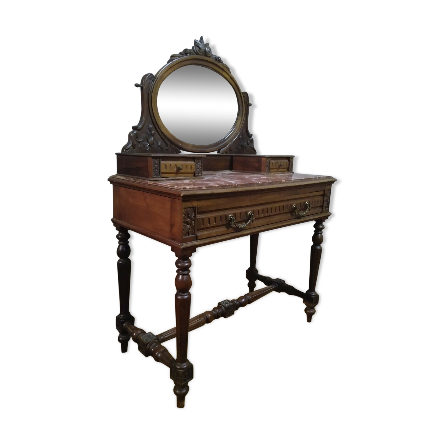 Louis XVI-style walnut hairdresser