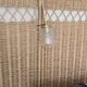 Hammered glass table lamp with vintage style shade