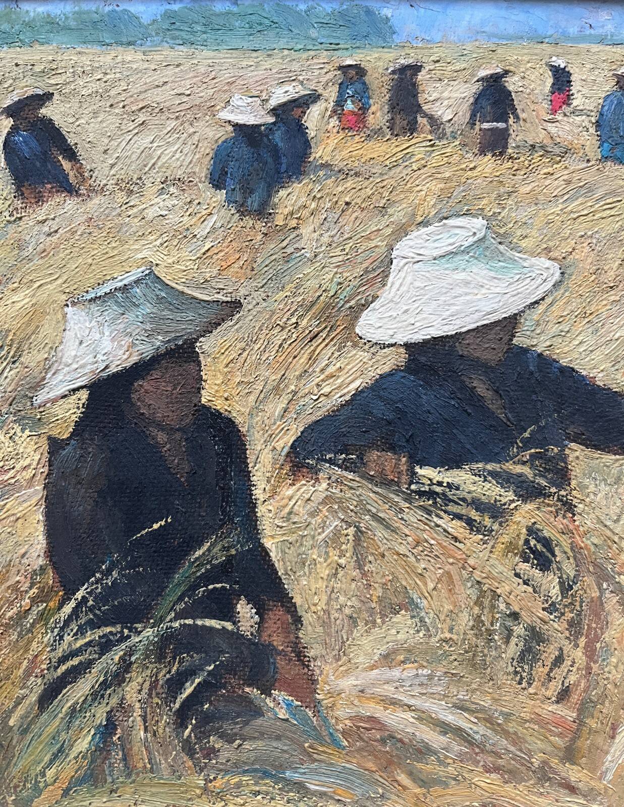 Tableau HSP "Harvest Landscape of Vietnam" signed ManoJ 1984
