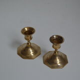 Pair of brass candle holders