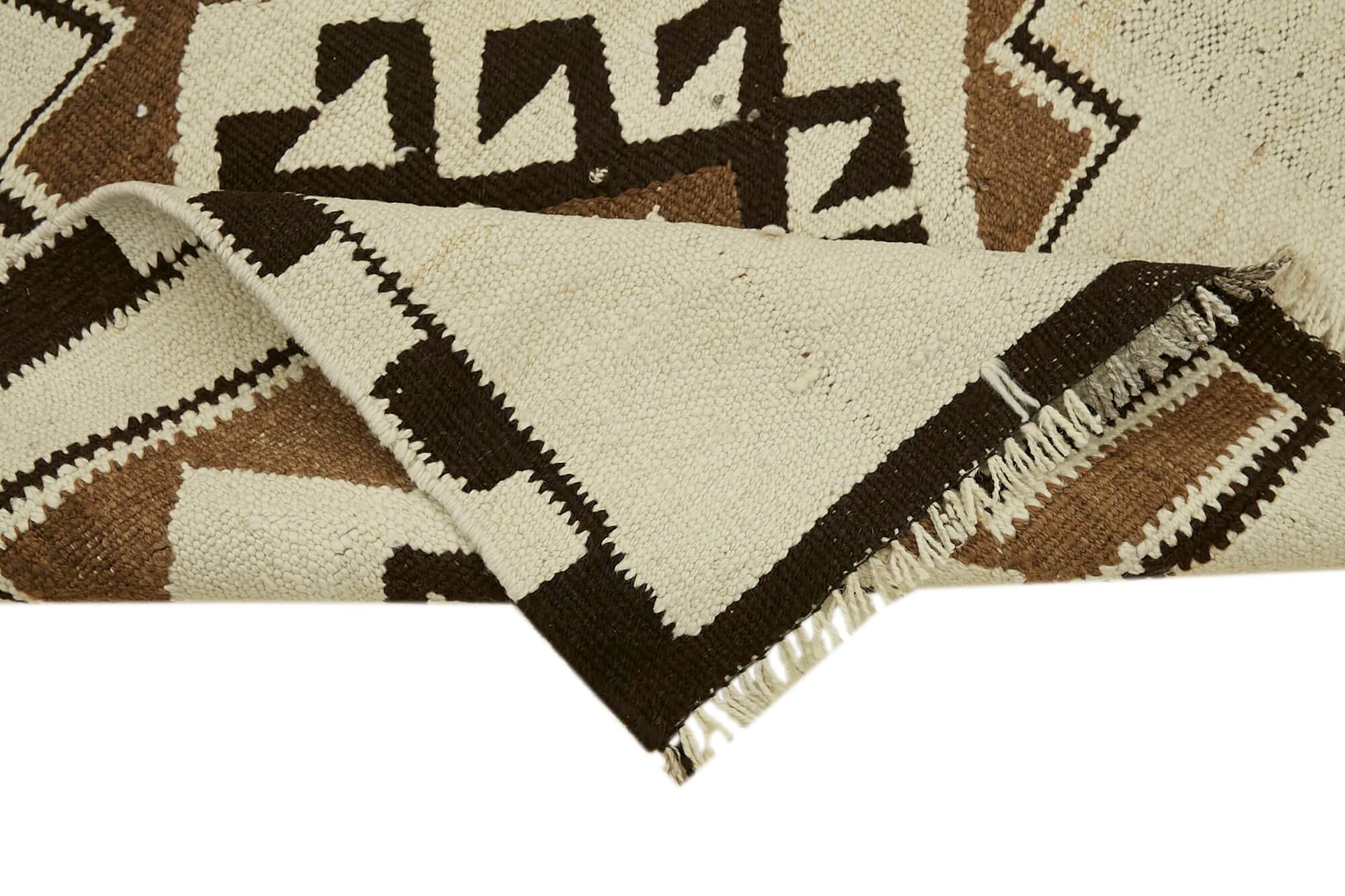 Turkish Handwoven Vintage Herki Kilim 90 cm x 310 cm