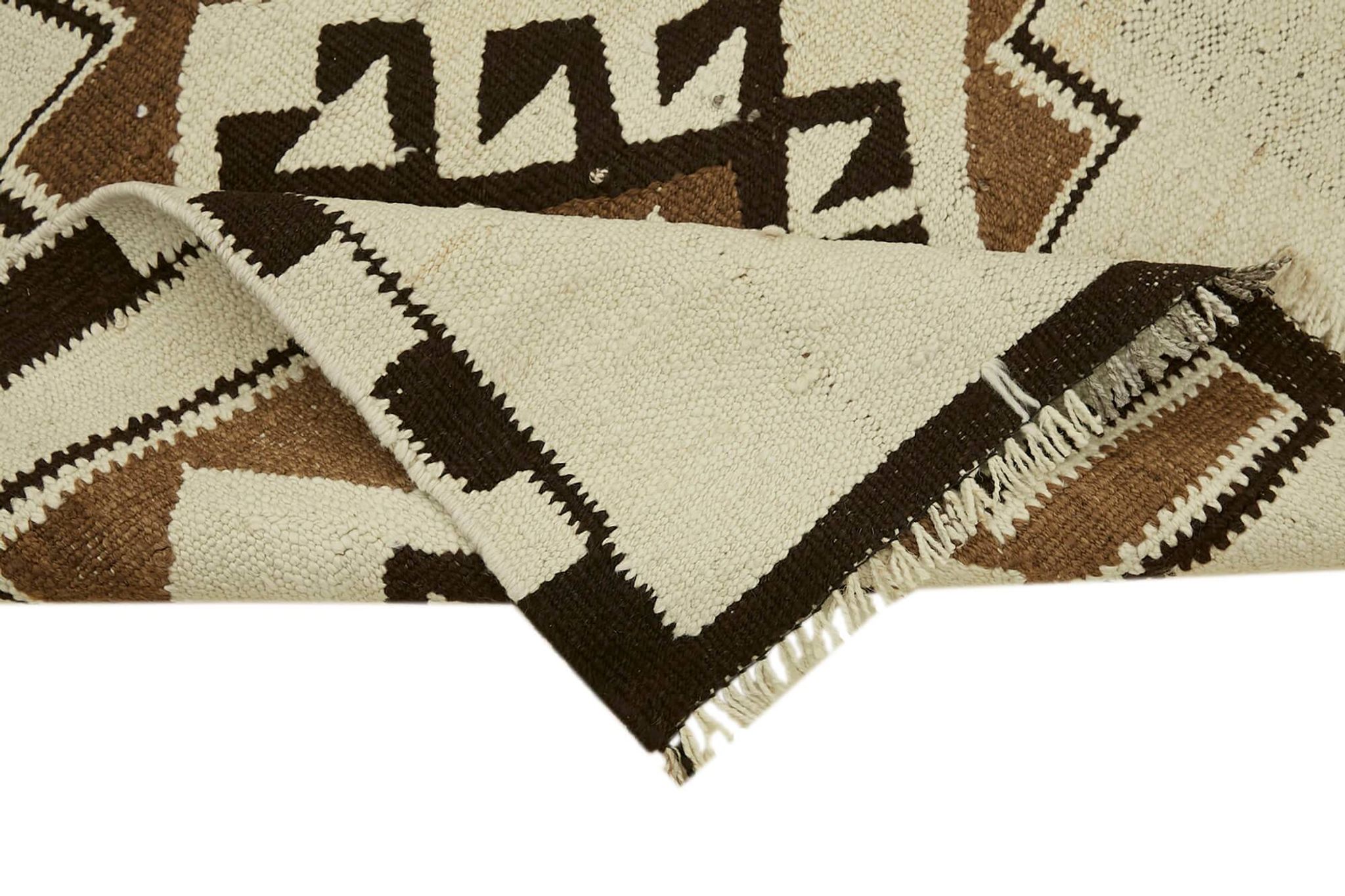 Turkish Handwoven Vintage Herki Kilim 90 cm x 310 cm