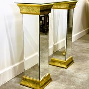 Rare Pair Of Mirrored Plinths or Console By Deknudt, Belgium 1980s