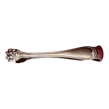 Silver metal sugar tongs in louis x style with lion claw tips.