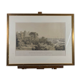 Lithographie sous verre "Port d'Hambourg", XIXème s.