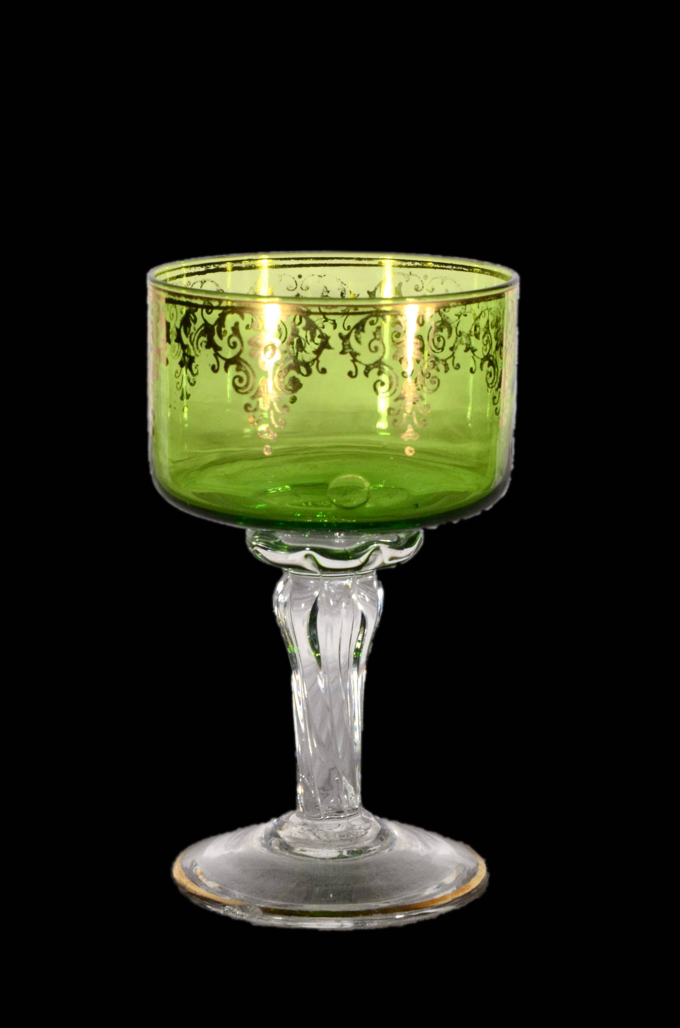 Green Italian carafe Artistiche crystal.