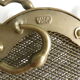 Vintage three-pane framed firewall & brass grille 75 x 52 cm 6 kg
