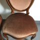 Paire de chaises médaillon style Louis Philippe en velours rose