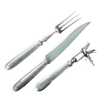 Old 3-piece lamb serving cutlery