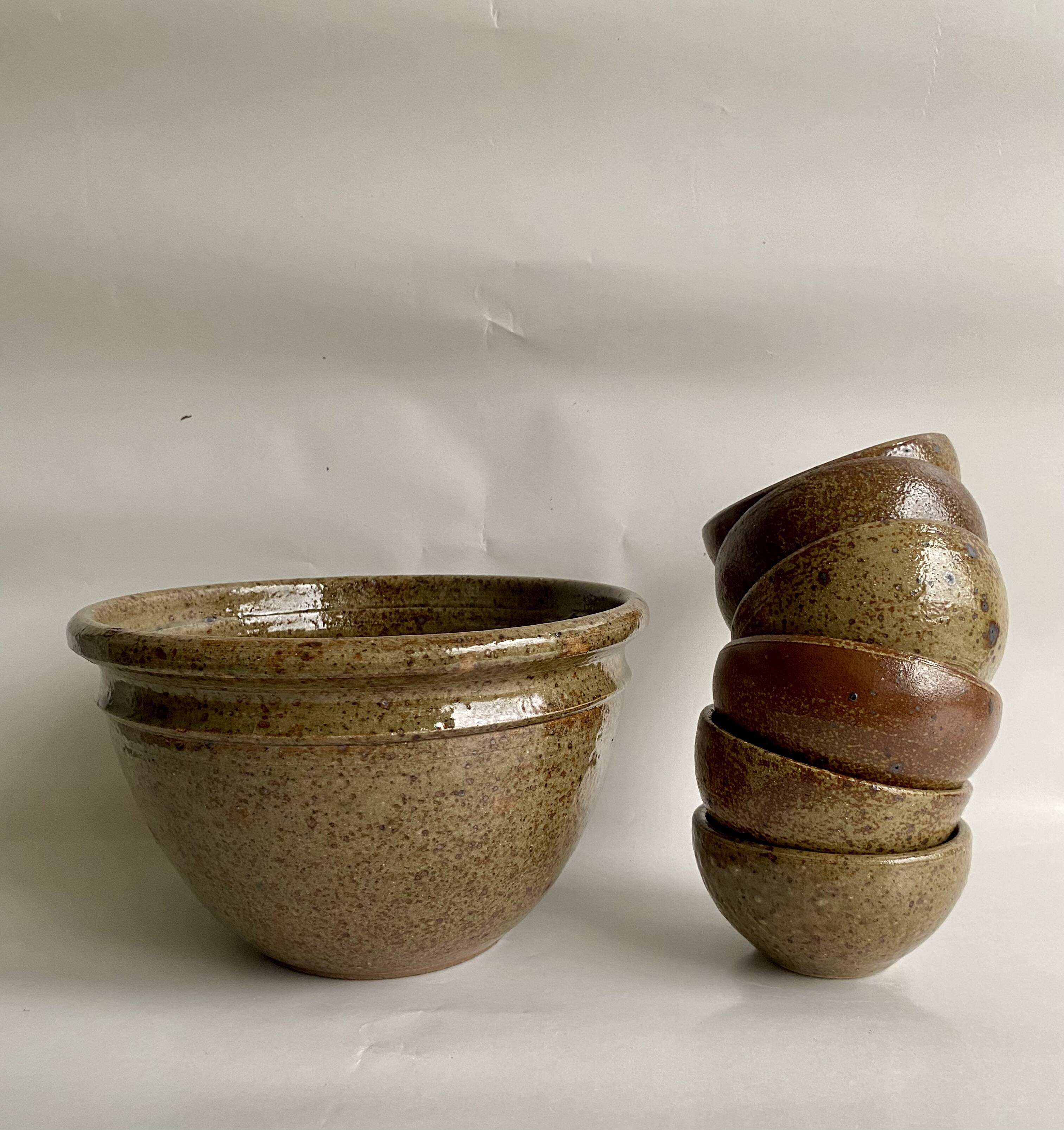 Plat & 6 bols Fernand Baudat 1960