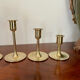 Suite of 6 vintage brass tulip foot candle holders