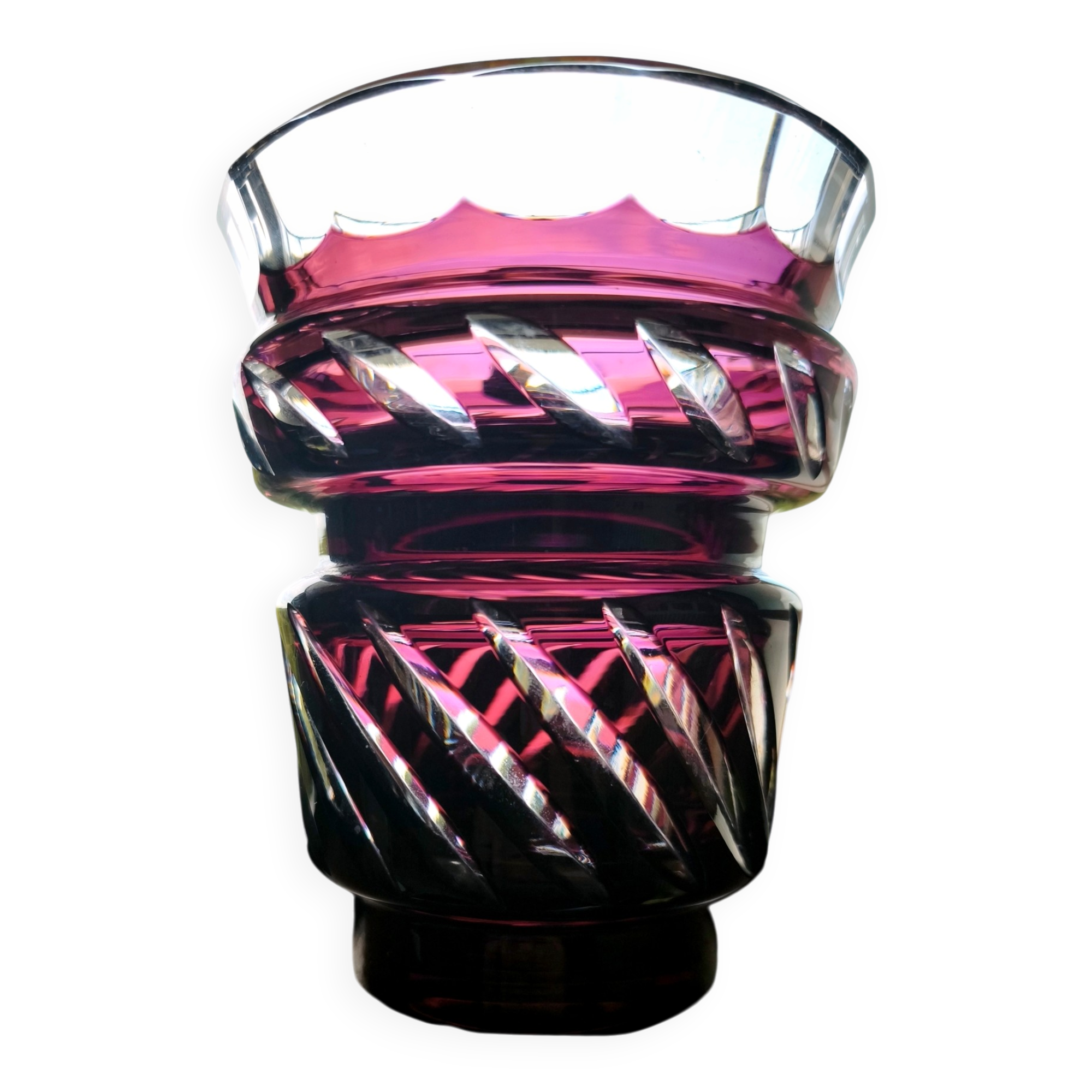 Ruby Red Boléro Crystal Vase Val Saint Lambert