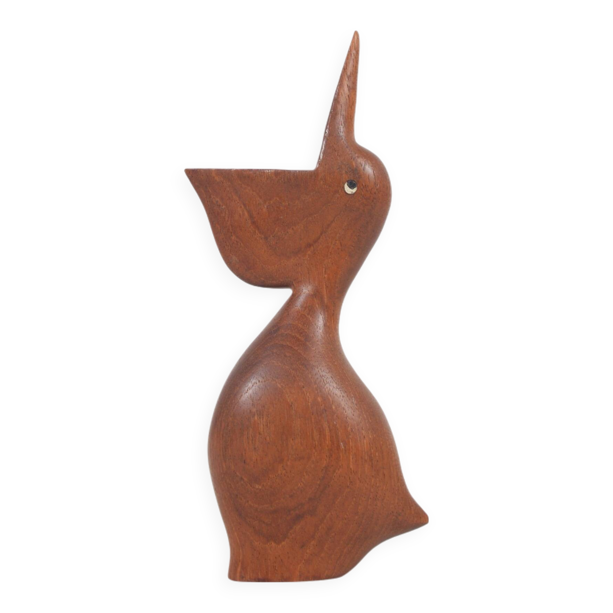 Danish teak pelican statue, 1960s