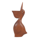 Danish teak pelican statue, 1960s