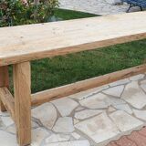 Loom table in solid oak 240 x 58 cm. 1920.