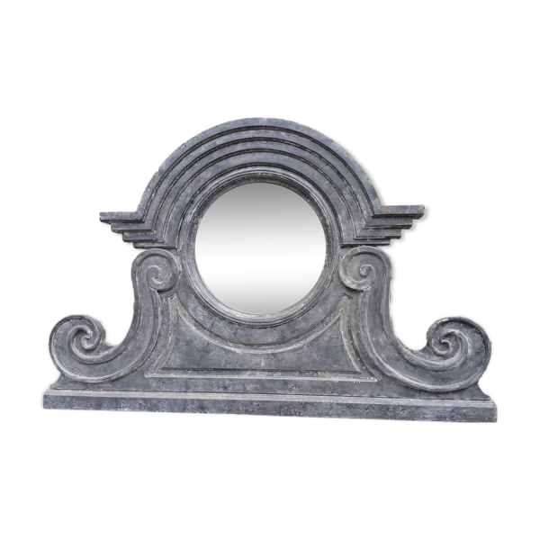 Miroir en bois forme œil de boeuf