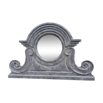 Wooden bull's-eye mirror
