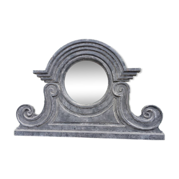 Miroir en bois forme œil de boeuf