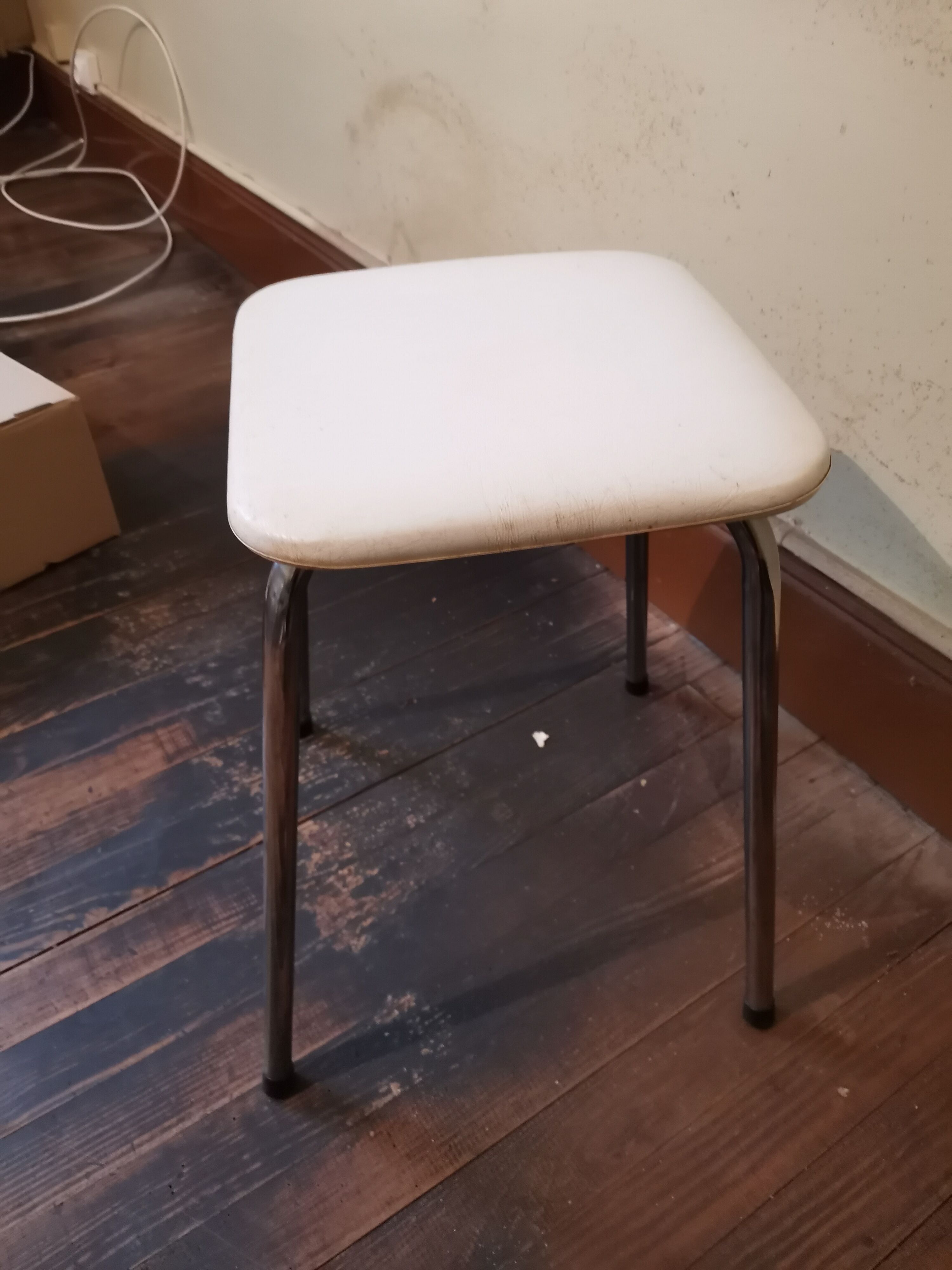 Leather faux stool